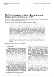 Curious to know which are the highest paying entry level jobs in malaysia in 2018? Pdf The Readiness Level Of Using E Learning Among Teacher Graduate Programme Tgp