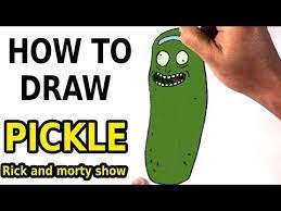 How to draw dil pickles from rugrats (aka dill) with step by step drawing instructions step 1 draw the basic shape of dil's head by drawing a square with a curved line at the top of the square (like an upside down letter 'u'). How To Draw Pickle Rick Drawing Step By Step For Beginners And Kids How To Draw Easy Things Youtube