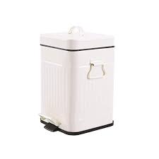 Amazon Com Bathroom Trash Can With Lid Small White Wastebasket For Bedroom With Soft Close Lid Retro Vintage Style Bathroom Trash Can Trash Can Waste Basket