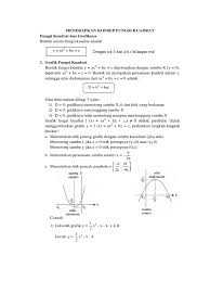 → biasanya digunakan untuk mencari kondisi/nilai maksimum/minimum. Menerapkan Konsep Fungsi Kuadrat