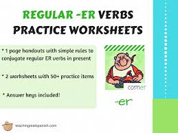 Irregular verbs have a variety of endings. Er Verb Worksheets Regular Simple Present Teachingrealspanish Com Verb Practice Practices Worksheets Verb Worksheets