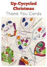 Insert a photo, change font. Up Cycled Christmas Thank You Cards Crafty Kids At Home