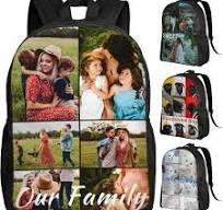 Mochila personalizada personalizada con 1-9 fotos, personaliza tu imagen,  texto, nombre, logotipo, bolsa impermeable para portátil, 6 Fotos, ...
