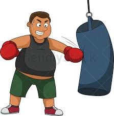 boxing bag cartoon vector clipart