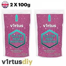 Interior, exterior, caulking, stains, floor coatings 2 X V1rtus Rose Pink Glitter Paint Additive 100g For Emulsion Walls Ceilings Diy 717125098729 Ebay