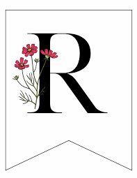 Mint and gold floral alphabet banner >> download this free printable. Free Printable Banner Letters With Flowers World Of Printables
