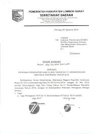 Contoh Surat Undangan Setengah Resmi Peringatan Hut Kemerdekaan Indonesia