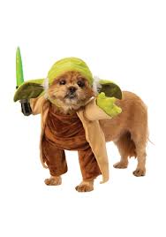 Walking Yoda With Lightsaber Pet Star Wars Costume