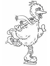Sesame street coloring pages printable. Big Bird Skating Coloring Page 1001coloring Com