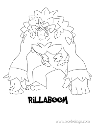 Pokemon Sword And Shield Rillaboom Coloring Pages Xcolorings Com
