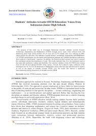 Besides samples, you can find excellent writing tools such as plagiarism checker, title page maker and many more. Pdf Students Attitudes Towards Stem Education Voices From Indonesian Junior High Schools