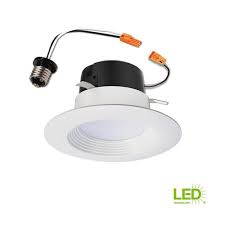 Recessed lighting fixtures retrofitted windows 7. Halo Lt 4 In White Integrated Led Recessed Ceiling Light Fixture Retrofit Downlight Trim With 90 Cri 3000k Soft White New Open Box Walmart Com Walmart Com
