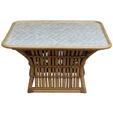 The tops are textured not smooth but not so much so that things wont sit flat and sturdy. Pre Owned Capiz Shell Rattan Coffee Table Bamboo Coffee Table Rattan Coffee Table Bamboo Table