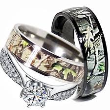 Mens Womens Camo Engagement Wedding Rings Set Silver Titanium Size Men 12 W Camo Wedding Rings Sterling Silver Wedding Rings Sets Camo Wedding Rings Sets