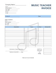 Music Teacher Invoice Template Word Excel Pdf Free Download Free Pdf Books