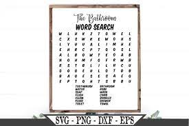 Download Art Collectibles Clip Art Bathroom Word Search All 3 Files For 1 Price Svg Png Dxf