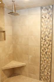 Beige Tile Shower Walls And Floor Beige And Iridescent Tile In Wall Accent Shower Tile Beige Tile Bathroom Iridescent Tile Bathroom