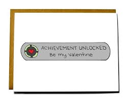Geeky Valentines Day Card Achievement Unlocked Etsy Nerdy Valentines Valentine Day Cards Blank Cards