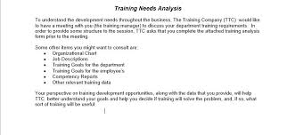Solved Training Needs Analysis To Understand The Developm