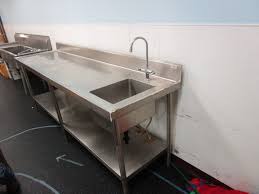 stainless steel counter with sink and
