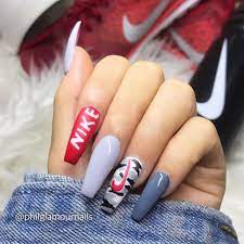 Pin By Chica Paranormal On Nail Sports Nails Nike Nails Sneaker Nails