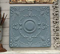 Antique Ceiling Tin Tile Michigan Architectural Salvage Vintage Pressed Tin Panel Dresden Blue Wall Art Fun Kitchen Tin Ceiling Tiles Tin Tiles Blue