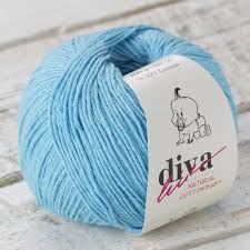 Diva Natural Cotton Baby Turkuaz El Orgu Ipi Orgu Turkuaz Yun Iplikleri