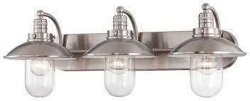 Minka Lavery 5133 84 Downtown Edison Collection 3 Light Bath Vanity Fixture Shown I Farmhouse Bathroom Light Bathroom Light Fixtures Bathroom Vanity Lighting