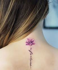 Fortune Flower Quote Tattoos On Neck For Girls Ribbon Tattoos Neck Tattoo Tattoos