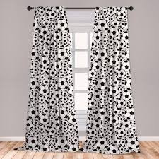 East Urban Home Ambesonne Soccer Window Curtains Monochrome Design Pattern Of Classical Football Balls Kids Boys Cartoon Pattern Lightweight Decorative Panels In 2020 Soccer Bedroom Decor Soccer Room Soccer Bedroom