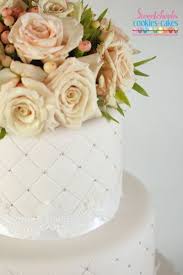 Diamonds And Blooms Wedding Cake By Sweetcheeks Cookies And Cakes Melbourne Beautiful Weddings Mornington Peninsula Cake Custom Cakes Cookie Cake