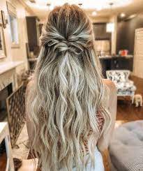 28 Captivating Half Up Half Down Wedding Hairstyles Wedding Hairstyle With Twist Straight Hair Nat Bohemian Wedding Hair Boho Wedding Hair Long Hair Styles