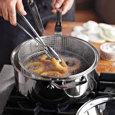 All Clad D5 Stainless Steel Deep 6 Qt Saute Pan With Fry Basket Tongs Williams Sonoma