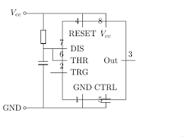 The 555 timer ic is an integrated circuit (chip) used in a variety of timer, delay, pulse generation, and oscillator applications. 555 Timer Schematic Tex Latex Stack Exchange
