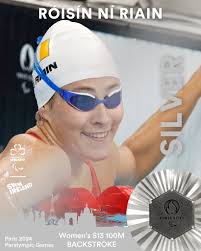 Ní Riain lights it up in Paris! Róisín Ní Riain has won Team Ireland's  first medal at the 2024 Paralympic Games! The Limerick woman strikes silver  with a time of 1:07.27 to
