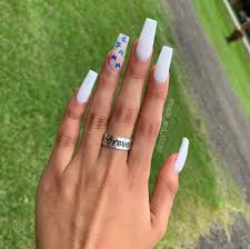I do not own pictures. White Nails Coffin Nails Nails And Long Nails Image 7671117 On Favim Com