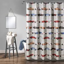 This may adapt not only the regular size person but it will likewise help the taller person to truly have a. Amazon Com Lush Decor 16t003145 Blue Orange Race Cars Shower Curtain 72 X 72 Home Kitchen