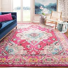 Amazon Com Safavieh Monaco Collection Mnc243d Boho Chic Medallion Distressed Area Rug 5 1 X 7 7 Pink Multi Furniture Decor