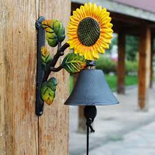 Bunga matahari juga memiliki nama latin helianthus annus merupakan tanaman yang memiliki bentuk bunga majemuk. Bunga Matahari Cast Iron Tangan Crank Dinding Bell Tangan Dicat Hitam Kuning Hijau Dua Sisi Bunga Daun Cabang Selamat Datang Bel Pintu Lonceng Angin Menggantung Dekorasi Aliexpress