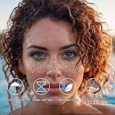 Amazon.com : 8 Pcs Gold Face Glitter Freckles, Face Tattoo, Sparkle Makeup  Patches, Waterproof Patches for Women : Beauty & Personal Care