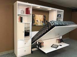 Atlantic furniture deerfield murphy bed chest with charging station & mattress, queen, white. Alpine Murphy Bed With Desk Youtube