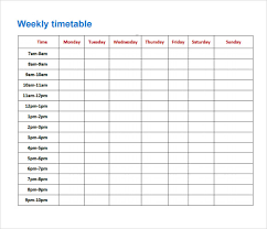 This page contains printable addition times tables,subtraction times tables,multiplication times tables and division times tables to help the children learn basics of mathematics. Free 8 Sample Timetables In Pdf Excel