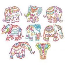 Mehndi Elephants Machine Embroidery Designs Machine Embroidery Patterns Machine Embroidery Projects