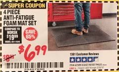 This also decreases the pace of work. Harbor Freight Tools Coupon Database Free Coupons 25 Percent Off Coupons Toolbox Coupons 4 Piece Anti Fatigue Foam Mat Set