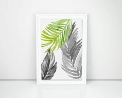 Black And White Framed Prints Watercolor Leaves Tropical Leaves Black White Green Watercolor Printable Wall Art Contemporary Art Ar Watercolor Canvas Green Watercolor Digital Wall Art