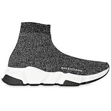 Balenciaga Socks Black And Yellow Balenciaga Women 30mm Speed Glittered Knit Sock Sneakers 620 Liked On Polyvore Featuring Shoes Sneakers Black Logo Women Shoes Glitter Shoes Knit Shoes