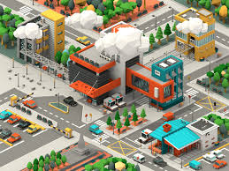 Artstation Hospital Campus Miguel Gonzalez In 2020 Pixel Art Games Cartoon Town Low Poly Art