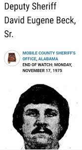 November 17, 1975 50 years ago. Deputy Sheriff Robert David Stolz MOBILE  COUNTY SHERIFF'S OFFICE, ALABAMA END OF WATCH: MONDAY, MONDAY NOVEMBER 17,  1975