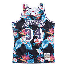 We are #lakersfamily 🏆 17x champions | want more? Jersey Mitchell Ness Floral Swingman Nba Los Angeles Lakers Shaquille O Neill 34 Sportega De