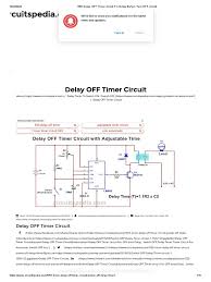 The following diagrams show some unusual circuits for the lm555 timer. 555 Delay Off Timer Circuit For Delay Before Turn Off Circuit Pdf Components Electrical Engineering
